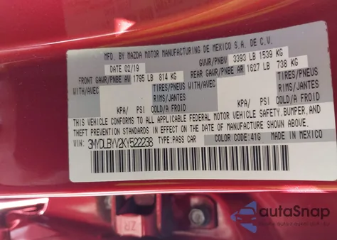 2019 Toyota Yaris Le z USA, uszkodzony, nr VIN 3MYDLBYV2KY522238